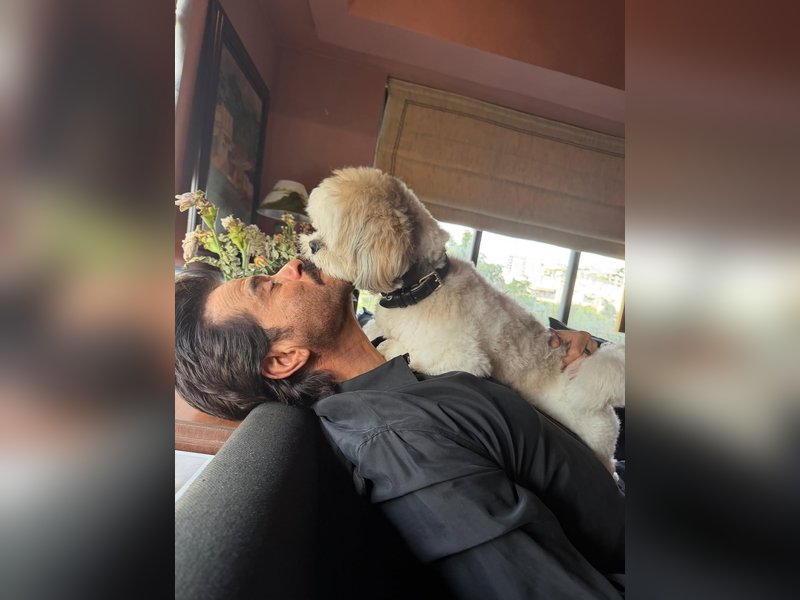 Anil Kapoor enjoys 'Love served with extra licks' as he spends quality time with his fur baby