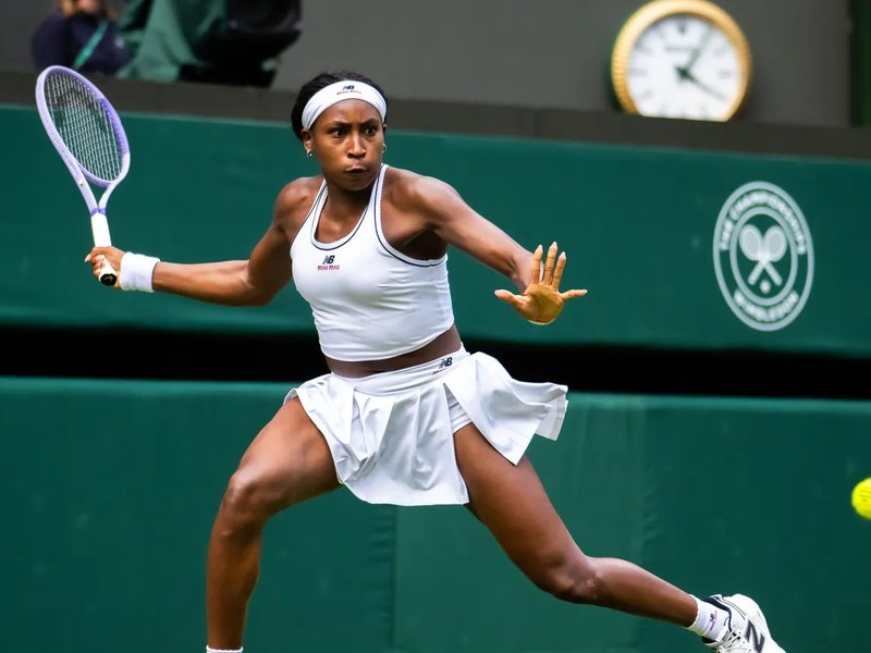 Coco Gauff escapes past Sloana Sierra into third round with three-set victory at Wimbledon in London on Wednesday. Photo credit: WTA/X