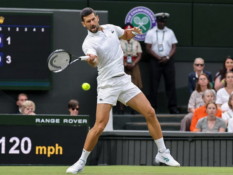 Novak Djokovic equals |Roger Federer's record with resilient third-round win at Wimbledon in London on Friday. Photo credit: Wimbledon