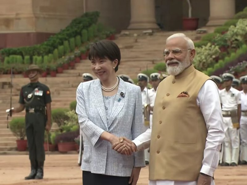 Japanese PM Takaichi accorded ceremonial welcome at Rashtrapati Bhavan