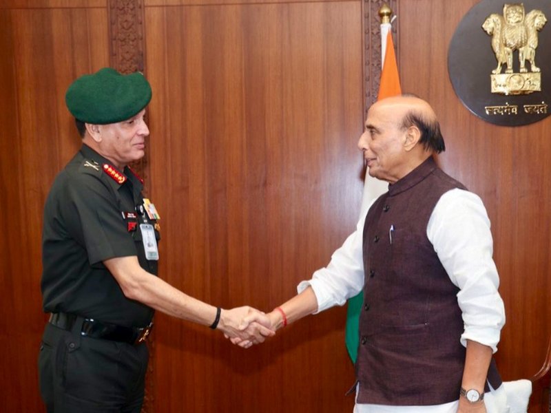 Gen Seth calls on Defence Minister Singh after taking over as Army Chief