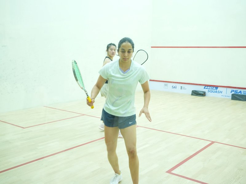 Tanvi Khanna and Velvan Senthilkumar stay on course for title in the SRFI PSA Challenger squash Tournament, being hosted by the Juhu Vile Parle Gymkhana (JVPG) Club at their air-conditioned courts, in Mumbai on Thursday. Photo credit: 