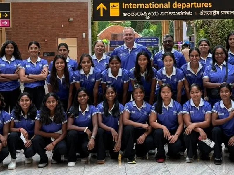 Indian Junior Women’s Hockey team departs for UK exposure tour (Credit: Hockey India)