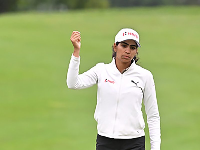 Diksha Dagar shares opening-round lead as Indians make bright start in the Hulencourt Women's Open in Belgium. Photo credit: www.golfxyz.in 