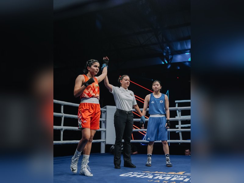 Vishvanath Suresh, Ganga, Hitesh register dominant wins; Tanu shines on Day 2 in the U-23 Asian Boxing Championships n Jakarta. Photo credit: BFI