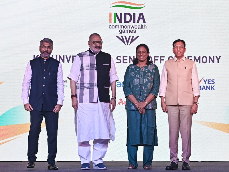 India's Commonwealth Games 2026 contingent given grand send-off; official kit for Glasgow campaign unveiled ny Indian Olympic Association (IOA) at a function in New Delhi on Tuesday. Photo credit: IANS