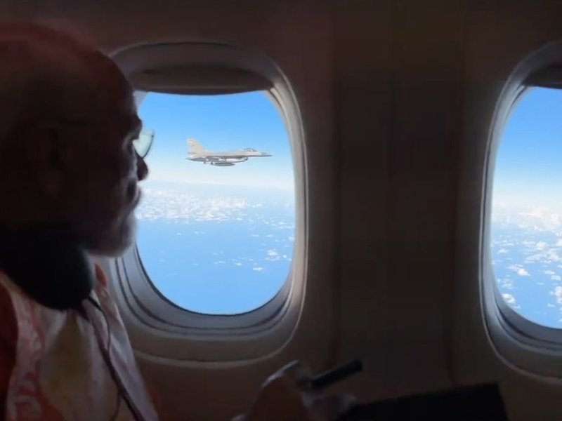 Five Indonesian fighter jets escort PM Modi's aircraft as he departs after successful visit