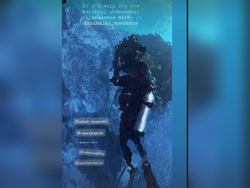 'Mysaa' unit completes filming of exciting underwater sequence featuring Rashmika Mandanna    (Photo Credit: Ajay Saipureddy/Instagram)