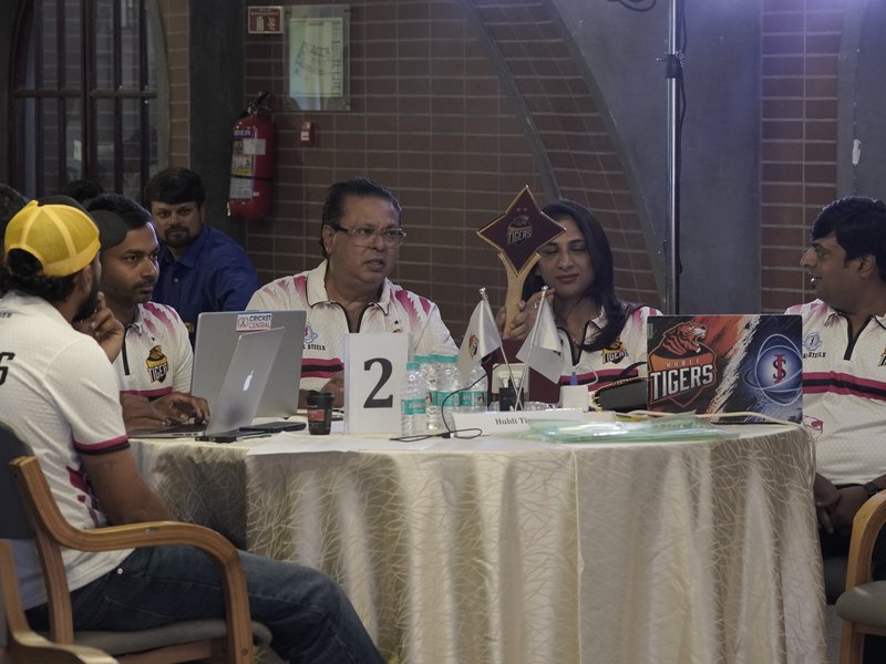 Prathyusha Challuru fetches top bid of Rs 4.5 lakh as franchises splurge at auction in the women's section of Maharani Trophy in Bengaluru, Karnataka, on Thursday. Photo credit: KSCA