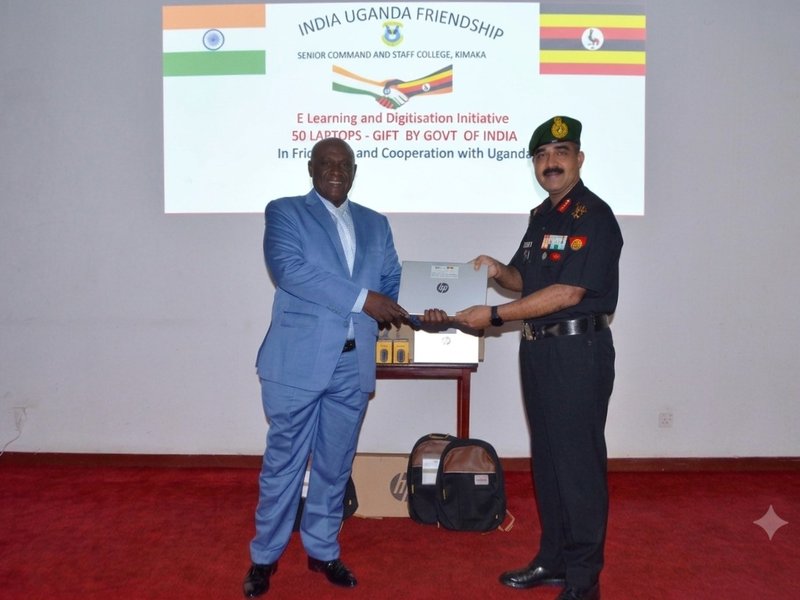 India gifts laptops, books and video conference equipment to Uganda