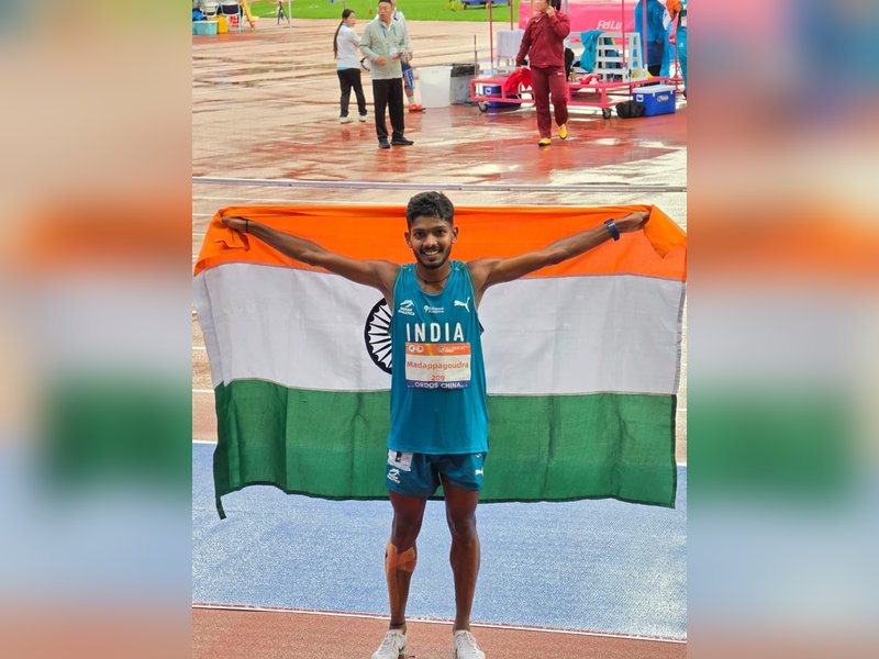 India’s promising distance runner Shivaji Parashuram settles for silver in men’s 10,000m race of the Asian U23 Athletics Championships in Ordos, China, on Saturday. Photo credit: Photo credit: AFI