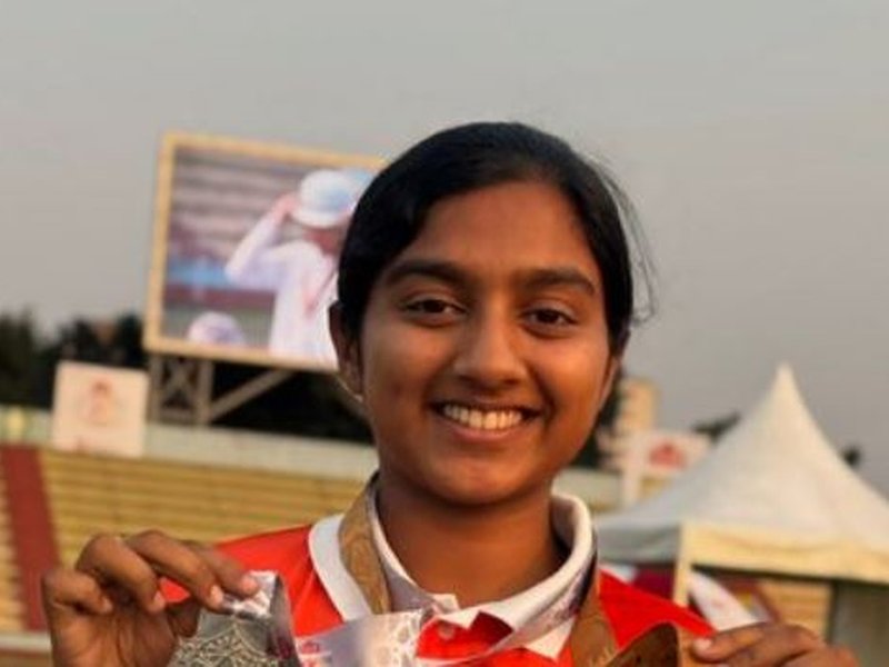 Teenager Prithika Pradeep claims bronze medal, powers India to compound team silver in Stage 4 of the Archery World Cup in Madrid on Saturday. Photo credit: World Archery/X