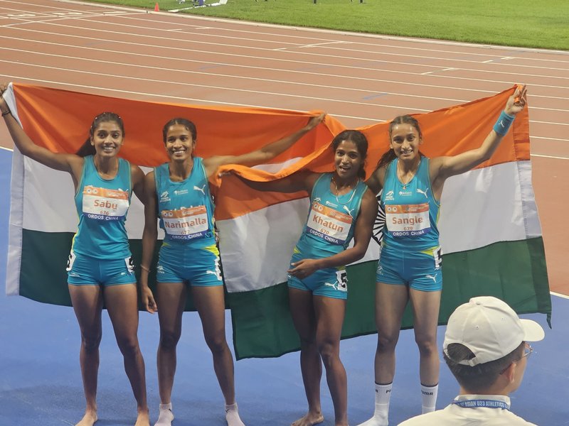 Asian U23 Athletics C'ships: Anand Singh wins javelin title, women’s 4x400m relay add second gold to tally (Credit: AFI)