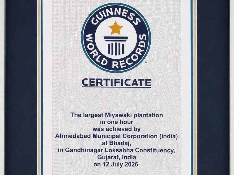 Gujarat: Ahmedabad sets Guinness World Record with 3.61 lakh-tree Miyawaki plantation in one hour