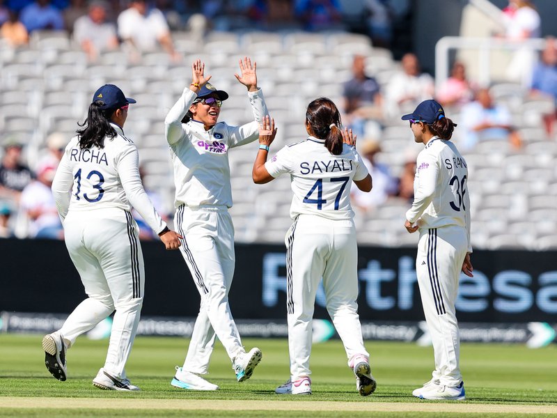 One-off Test: Satghare, Gaud, Rana pick two scalps each, take India on doorstep of historic win