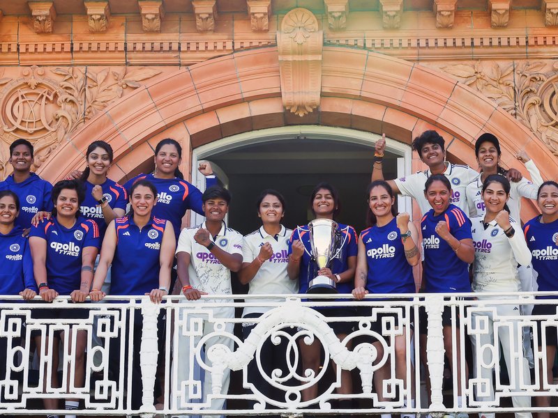 'History at Lord's', says Minister of Youth Affairs and Sport, Dr Mansukh Mandaviya as he congratulates Indian women's cricket team on historic Test win. Photo credit: IANS