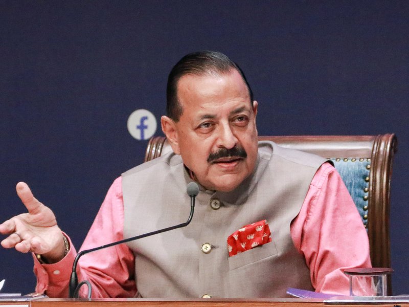 New Delhi: Minister of State for Science and Technology & Earth Sciences Jitendra Singh speaks during the release of the NITI-FTH roadmap titled "Building India as a Leading Bioeconomy Powerhouse by 2035" at the National Media Centre in New Delhi on Thursday, July 16, 2026. (Photo: IANS/Qamar Sibtain)