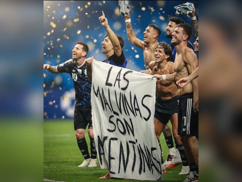 Argentina risks sanction from FIFA for celebrating SF win with Falklands banner 