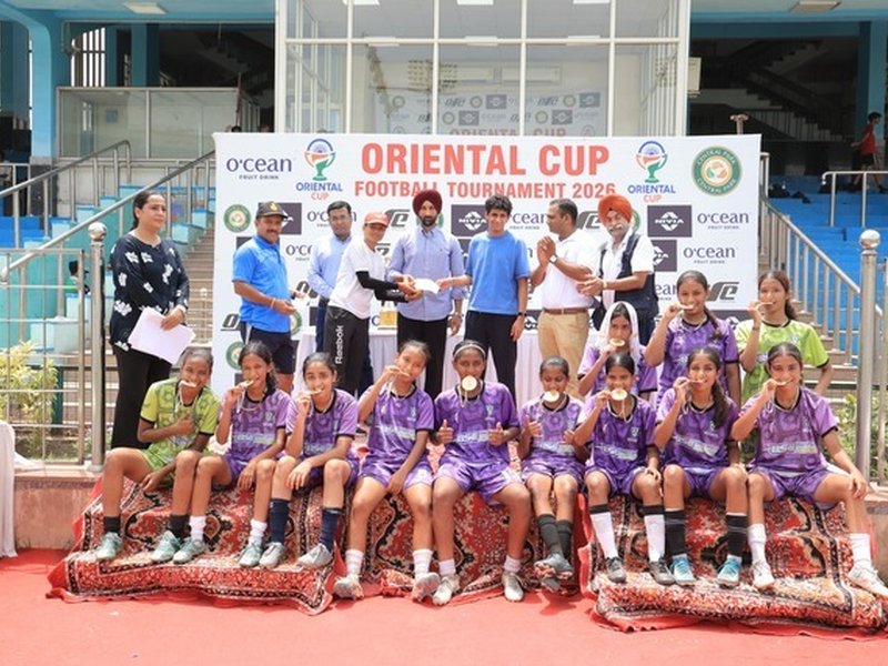G.D. Goenka School-Dwarka and Bharti Public School clinch maiden titles in boys' and girls' categories respectively of the Oriental Cup 2026 at the Dr Ambedkar Stadium in New Delhi on Thursday. Photo credit: Oriental Cup 2026