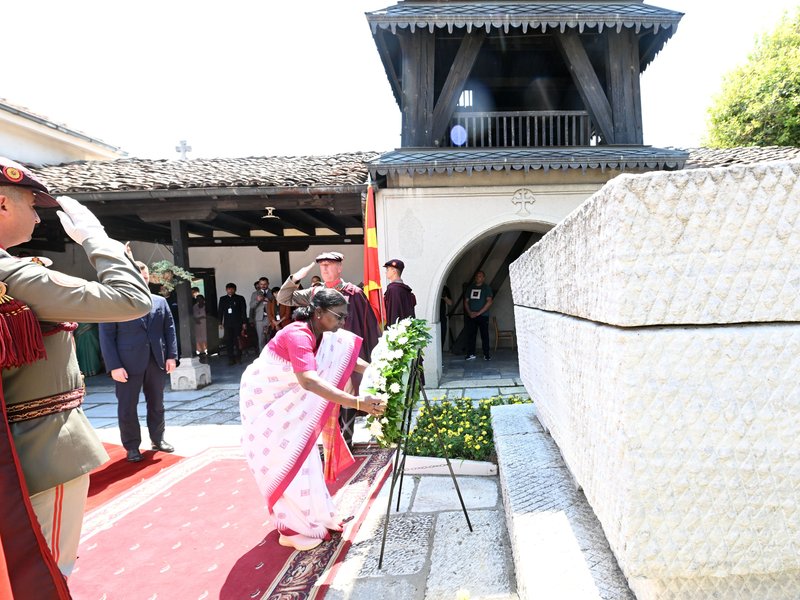 President Murmu pays tribute to Goce Delchev in North Macedonia's Skopje