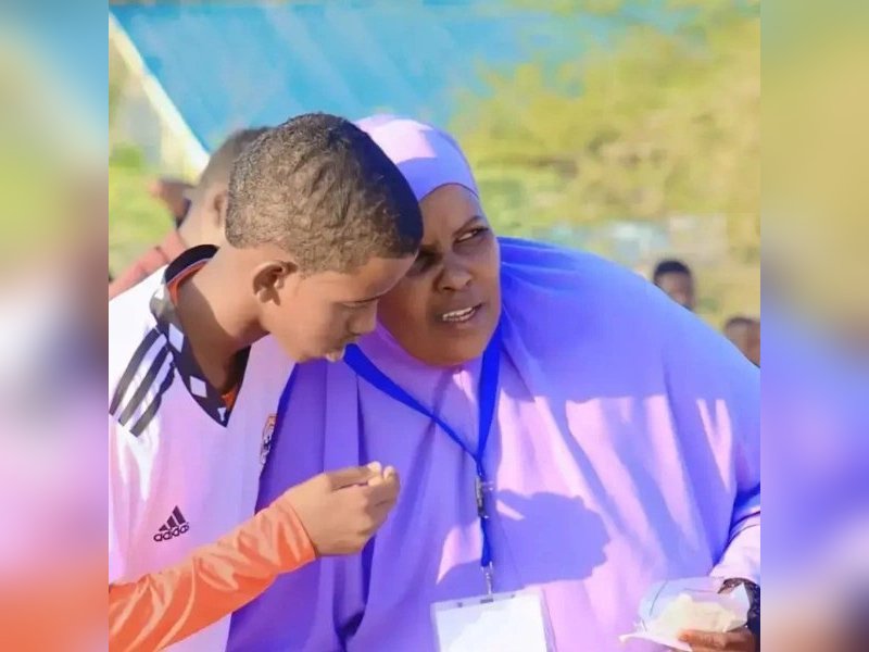 Female football coach defies cultural norms in Kenya refugee camp (Credit: LinkedIn)