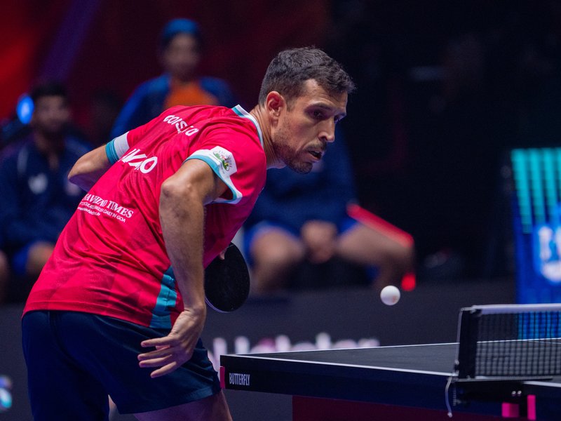 History-makers Dempo Goa Challengers beat UP Prometheans 10-5, finish league phase unbeaten in the Ultimate Table Tennis (UTT) Season 7 at Panaji, Goa, on Wednesday. Photo credit: UTT