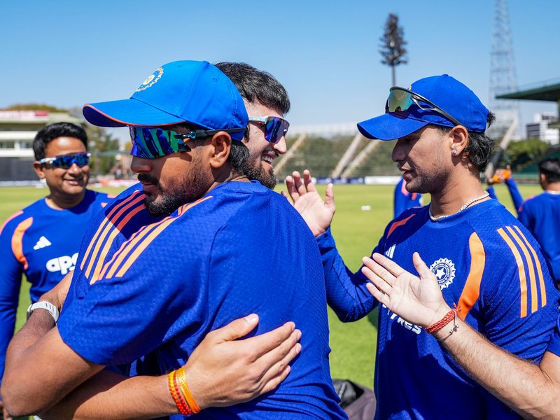 I dedicate this moment to my elder brother, says Ashok Sharma on international debut in the first T20I against Zimbabwe at the Harare Sports Club in Harare on Thursday. Photo credit: IANS 