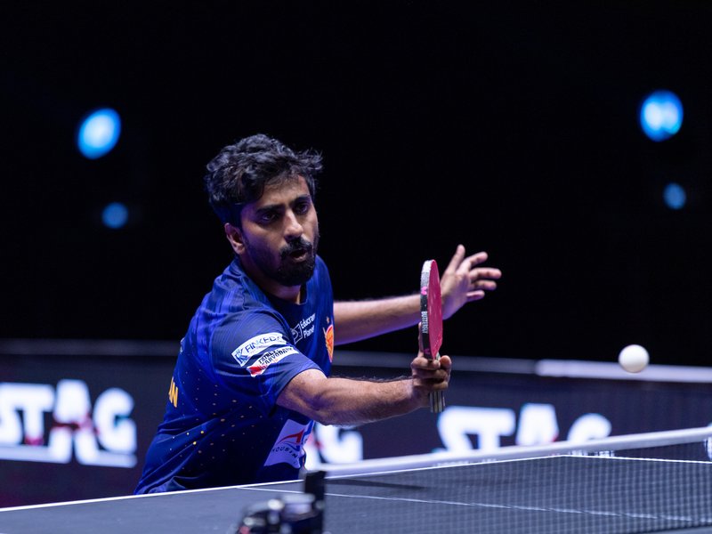 Dabang Delhi TTC seal semifinal berth with win over PBG Pune Jaguars, set to meet Goa Challengers in the last-four stage of the Ultimate Table Tennis (UTT) Season 7 at the Dr. Shyama Prasad Mukherjee Indoor Stadium in Taleigao near Panaji on Thursday. Photo credit: UTT