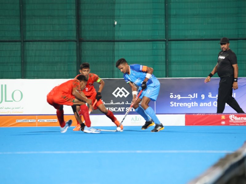 Indian women's & men's teams continue unbeaten runs with impressive wins in Elite Pools of FIH Youth Hockey5s Asian Championship 2026 in Muscat, Oman, on Thursday. Photo credit: Hockey India