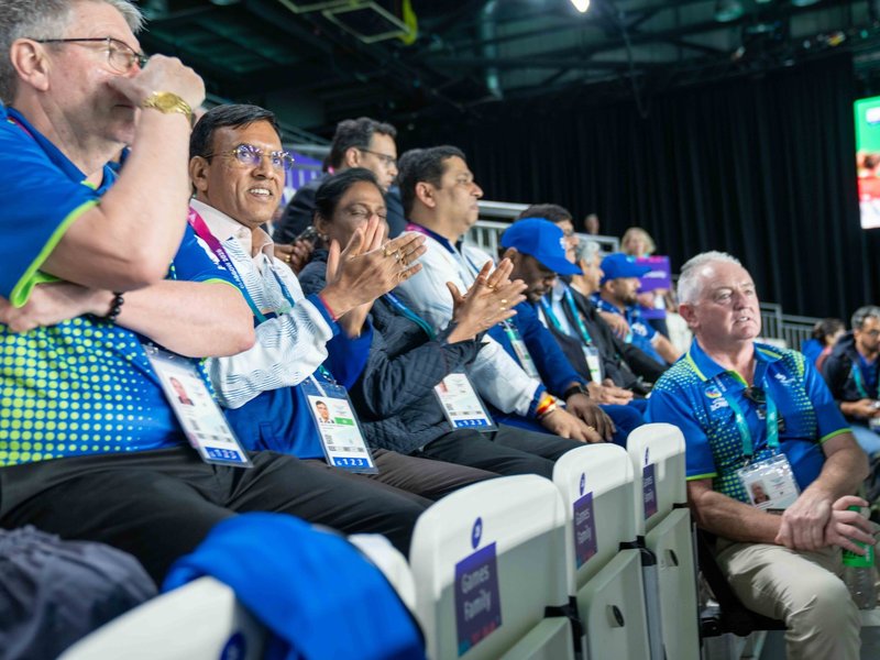 Happy to witness a thrilling match, says Union Minister for Youth Affairs and Sports, Dr Mansukh Mandaviya as India make a good start in bowls in the Commonwealth Games 2026 at Glasgow on Thursday. Photo credit: @MansukhMandaviya/X