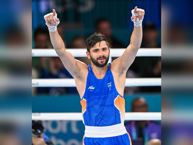 Sachin Siwach survives stern Canadian test to book pre-quarterfinal berth in the Commonwealth Games 2026 in Glasgow on Saturday. Photo credit: IANS 