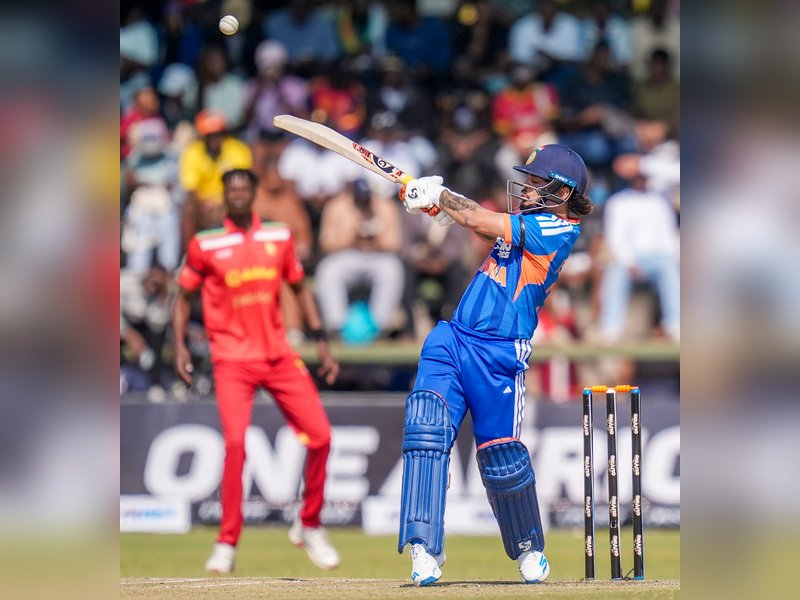 Ishan Kishan, Tilak Varma smash fifties, carry India to 219/5 against Zimbabwe in the second T20I at the Harare Sports Club on Saturday. Photo credit: IANS 