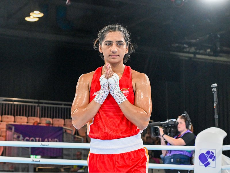 'We are not able to eat food properly,' boxer Preeti on cutting weight after entering 54kg final at the Commonwealth Games 2026 in Glasgow. Photo credit: IANS