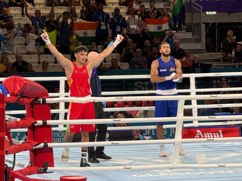 Ankush assures India of another boxing medal, storms into men’s 80kg semifinals of the Commonwealth Games 2026 in Glasgow on Wednesday. Photo credit: IANS 