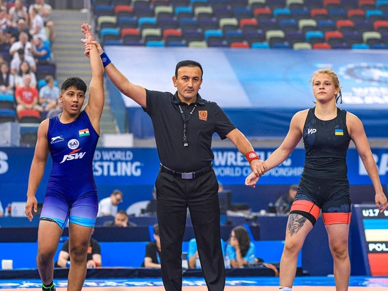 Nikita Sehrawat clinches 57kg silver; Kamna and Garima bag bronze in U17 World Championships in Baku, Azerbaijan. Photo credit: WFI