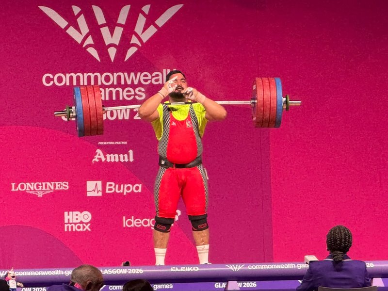 Weightlifter Lovepreet Singh settles for silver after missing gold by just 1kg in men’s +110kg in the Commonwealth Games 2026 in Glasgow on Thursday. Photo credit: IANS 