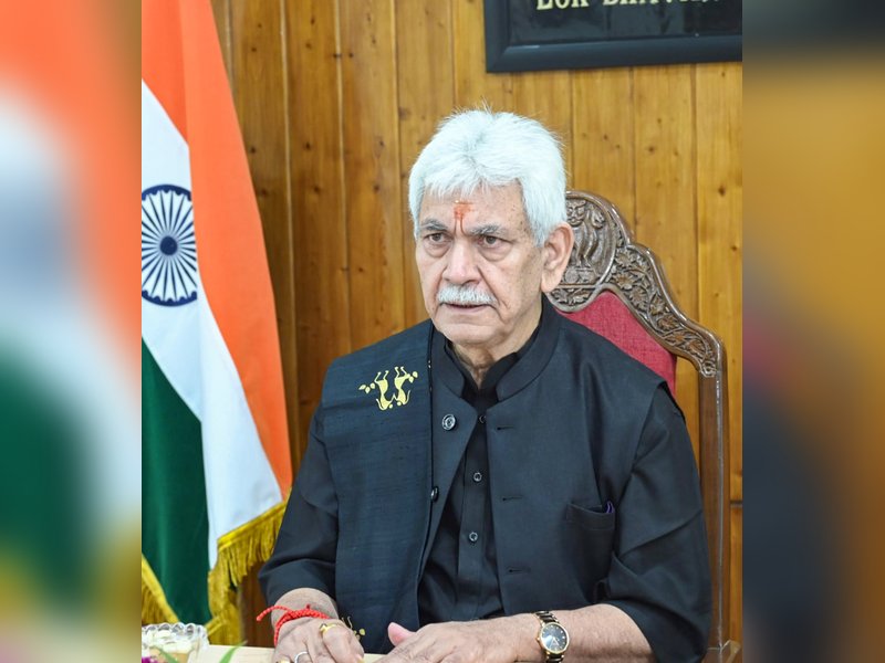 Srinagar: Jammu and Kashmir Lieutenant Governor Manoj Sinha chairs a high-level review meeting on the security situation across the Union Territory with senior civil administration and police officials in Srinagar, on Saturday, August 1, 2026. (Photo: IANS/X/@manojsinha_)