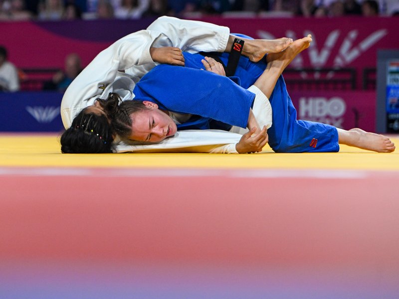 Unnati Sharma fights back to win a bronze medal in women's 63kg judo in the Commonwealth Games 2026 in Glasgow on Saturday. Photo credit: IANS