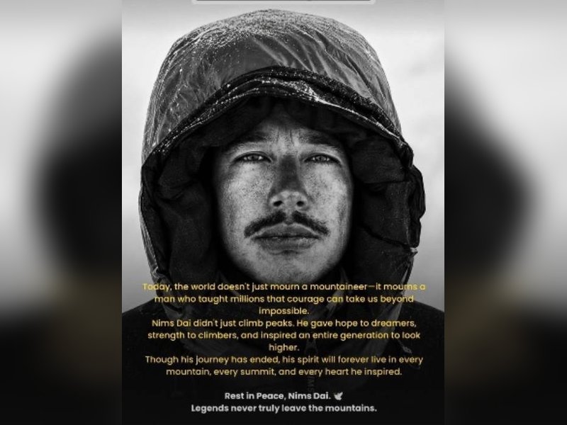 Actor Veera pays tribute to mountaineer Nims Dai; says, "Legends never truly leave the mountains" (Photo: Veera/Instagram)