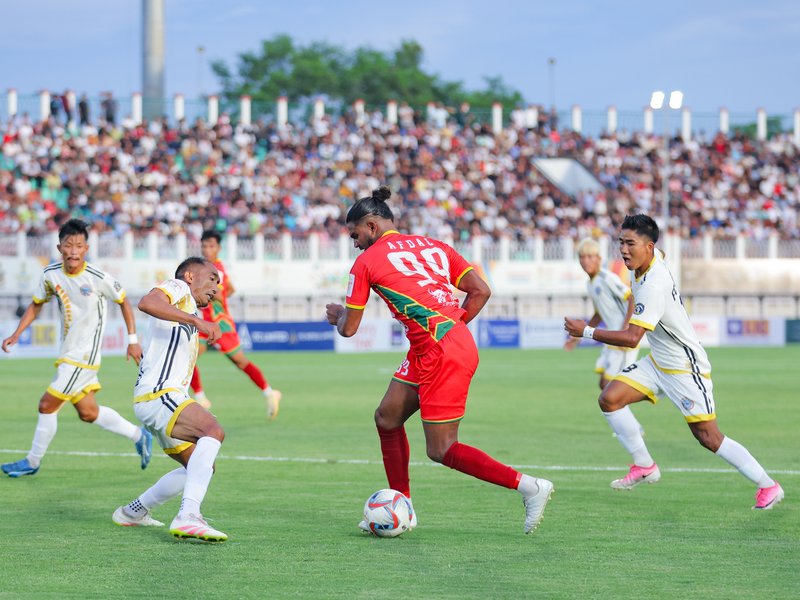 Mridul Doley shines with hat-trick as FC Raengdai stun TRAU 4-3 in seven-goal thriller in a Group D contest at the Khuman Lampak Main Stadium in Imphal in Manipur on Monday. Photo credit: Durand Cup