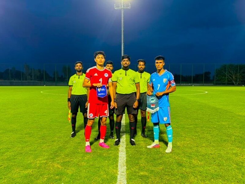 India U20 men defeat Singapore in first friendly of the two-match series at the  Centre for Sports Excellence in Bengaluru on Monday. Photo credit: AIFF