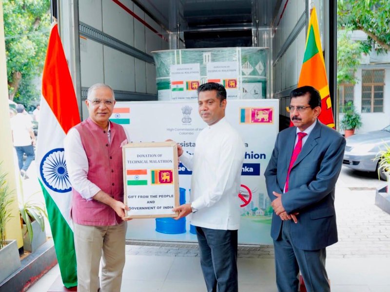 India hands over 500 litres of Technical Malathion to Sri Lanka