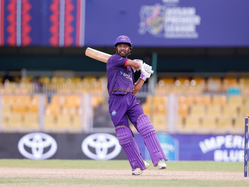 Dibrugarh Warriors overcome early jitters to beat Charaideo Sunrisers by five wickets in Match 8 of the Assam Premier League (APL) 2026 at the Assam Cricket Association Stadium in Guwahati on Wednesday.  Photo credit: APL