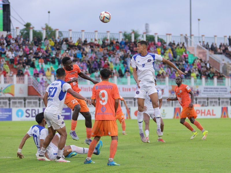 Indian Navy FT post comfortable win over NEROCA FC in a Group D fixture of the 135th Durand Cup at the Khuman Lampak Main Stadium in Imphal on Wednesday. Photo credit: Durand Cup