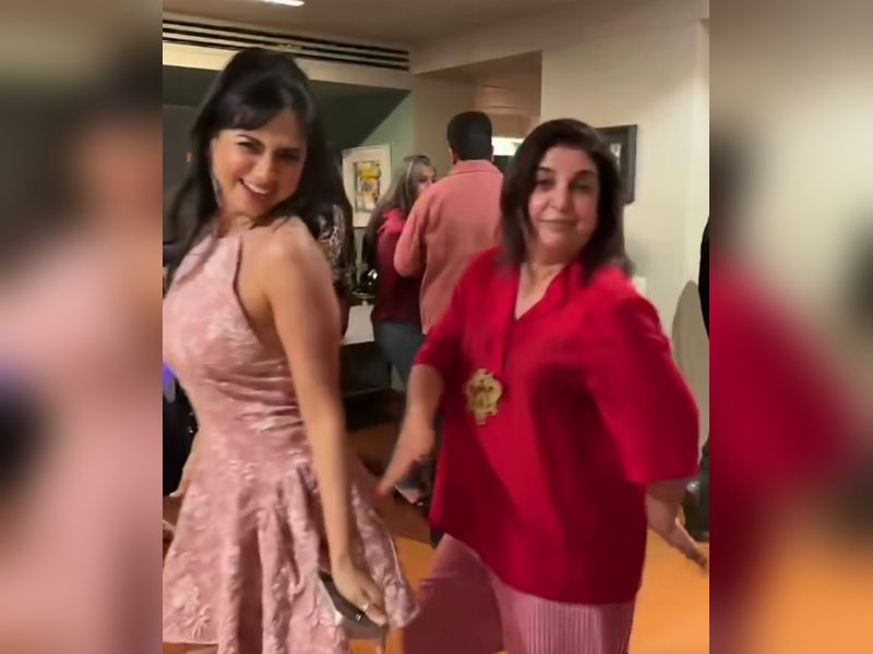 Akanksha Chamola grooves to 'Saat Samundar Paar' with Farah Khan, joins Mouni Roy for 'Kajra Re' at 'Lock Upp' bash