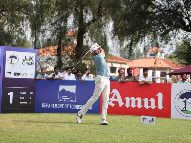 Khalin Joshi stays in command with six-shot lead at J&K Open at the picturesque Royal Springs Golf Course in Srinagar on Thursday. Photo credit: PGTI