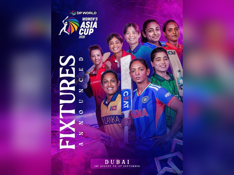 Women's T20 Asia Cup 2026 schedule unveiled, India to face Pakistan on September 5 in the event to be played in Dubai from August 28 to September 13. Photo credit: IANS