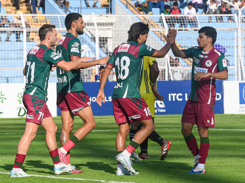 Mohun Bagan Super Giant storm into quarterfinals with dominant win over CISF Protectors in a Group A clash in the 135th Durand Cup at the Kishore Bharati Krirangan in Kolkata on Monday. Photo credit: Durand Cup