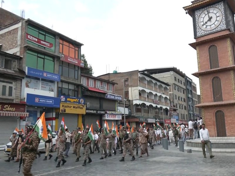 CRPF, students march together during Tiranga rally at Srinagar's Lal Chowk