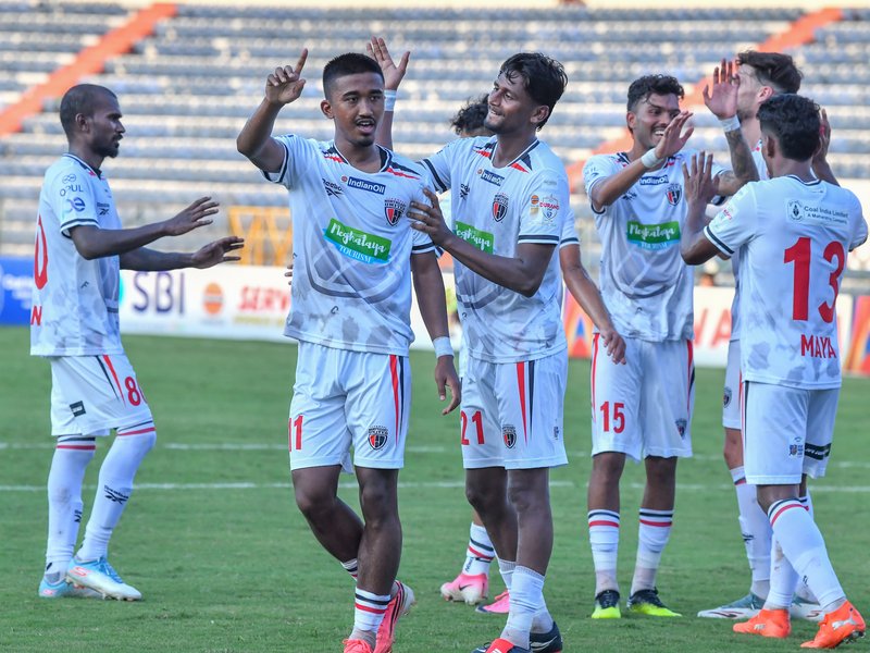 NorthEast United sail into quarters with comfortable win over FC1 in their final Group F fixture of the 135th Durand Cup at the Indira Gandhi Athletic Stadium in Guwahati on Tuesday. Photo credit: Durand Cup